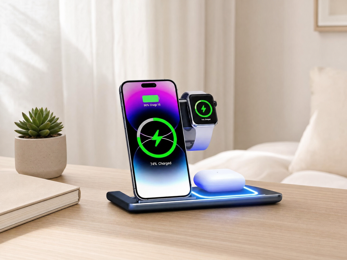 Station de Charge 3-en-1 - Chargez tout avec style!